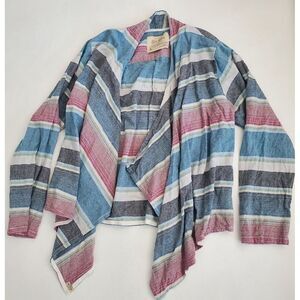 Old Ranch Western Blanket Womens Wrap Jacket SweatTop Blouse‎ Size L EUC